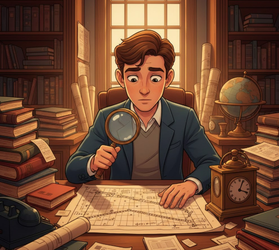 크리스토퍼 브라운이 투자를 결정할 때 과거의 실적에 대해 꼼꼼하게 파악하는 사진