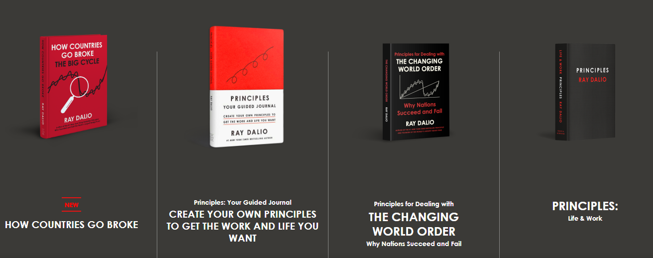 레이달리오가 출간한 대표 서적 4권 이미지