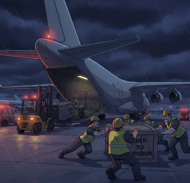 Emergency air transport of silver amid physical shortages