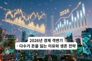 2026년은 경제 대격변이 예상되고 있다는 의미의 이미지