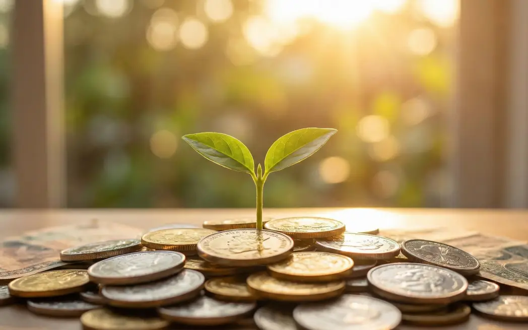 2026년 투자원칙을 나타내는 이미지로 새싹부터 근간이 되는 투자원칙을 가져야 한다는 이미지