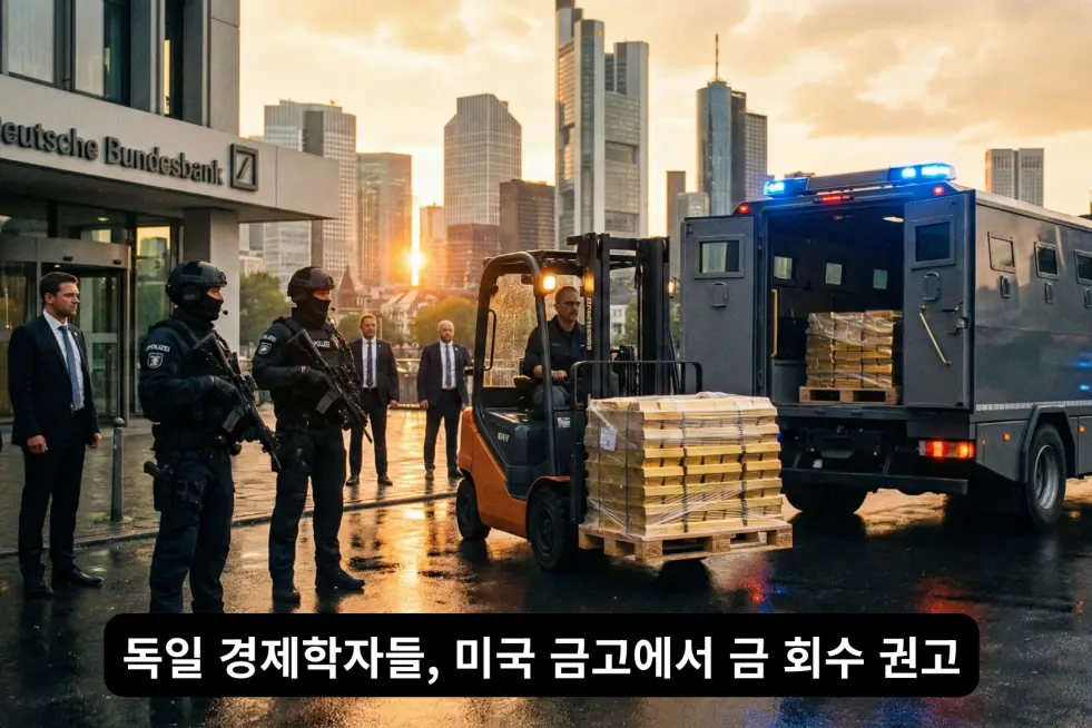 독일이 미국 금고에서 보관중인 금을 회수한다는 이미지