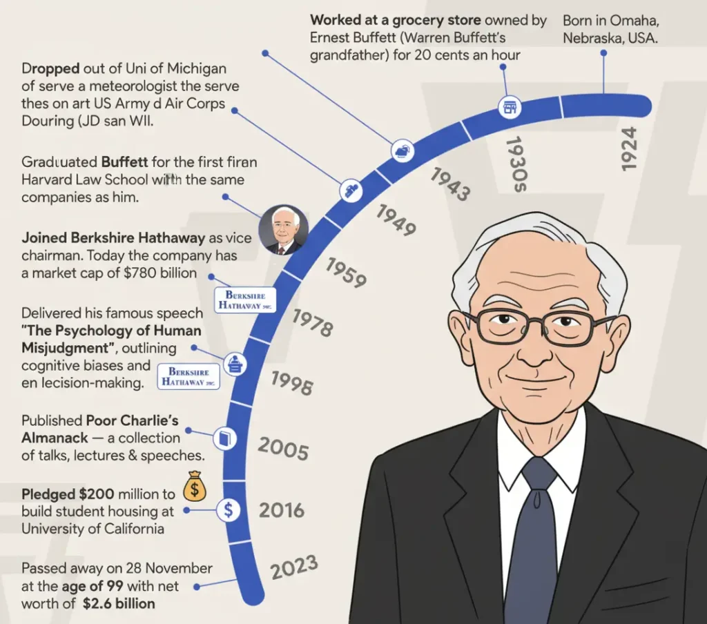 찰리 멍거의 주요 약력과 그가 투자한 기업들
