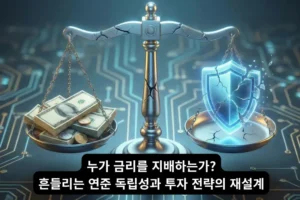 연준독립성과 금리를 표현하는 이미지