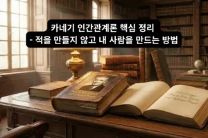 데일카네기 인간관계론 핵심 정리를 표현한 이미지