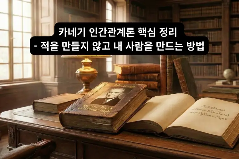 데일카네기 인간관계론 핵심 정리를 표현한 이미지